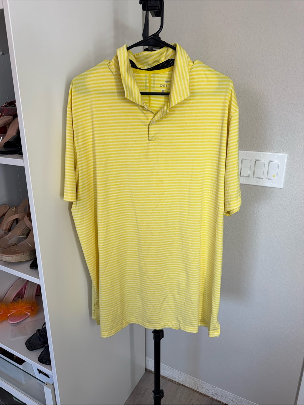 Nike Yellow Striped Polo Shirt